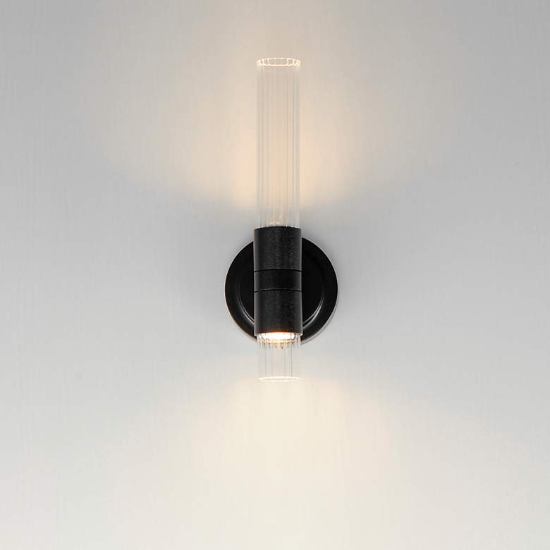 Image 4 Maxim Ovation 13" High Black LED Wall Sconce more views