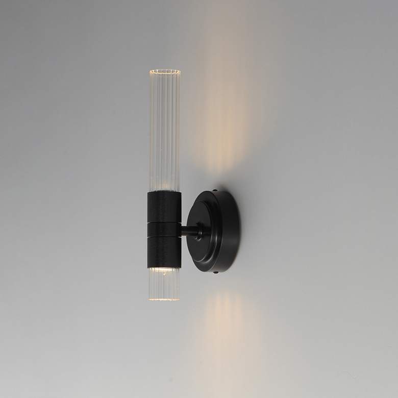 Image 6 Maxim Ovation 13" High Black LED Wall Sconce more views