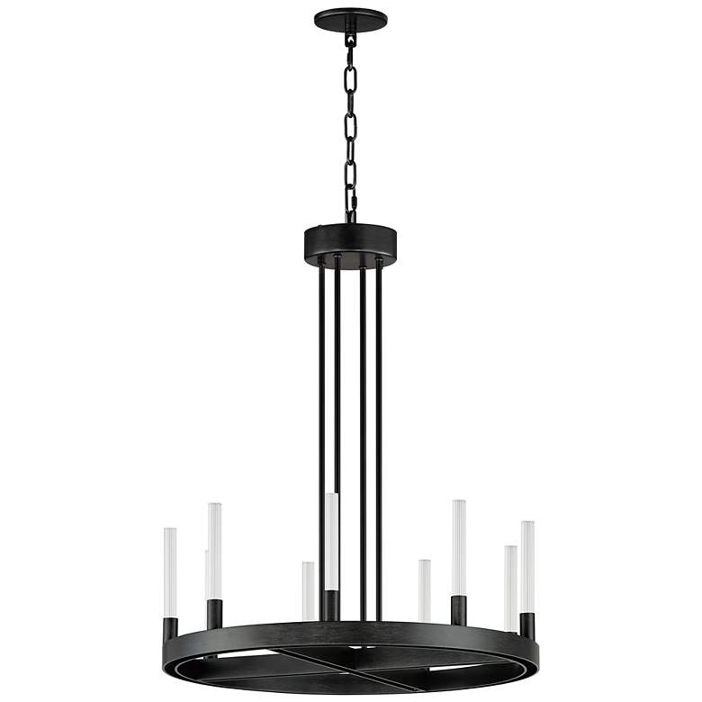 Image 1 Maxim Ovation 23 1/2"W Black 9-Light LED Wheel Chandelier