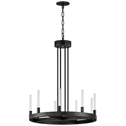 Maxim Ovation 23 1/2"W Black 9-Light LED Wheel Chandelier