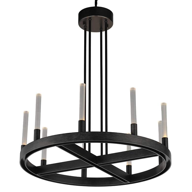 Image 2 Maxim Ovation 23 1/2"W Black 9-Light LED Wheel Chandelier more views
