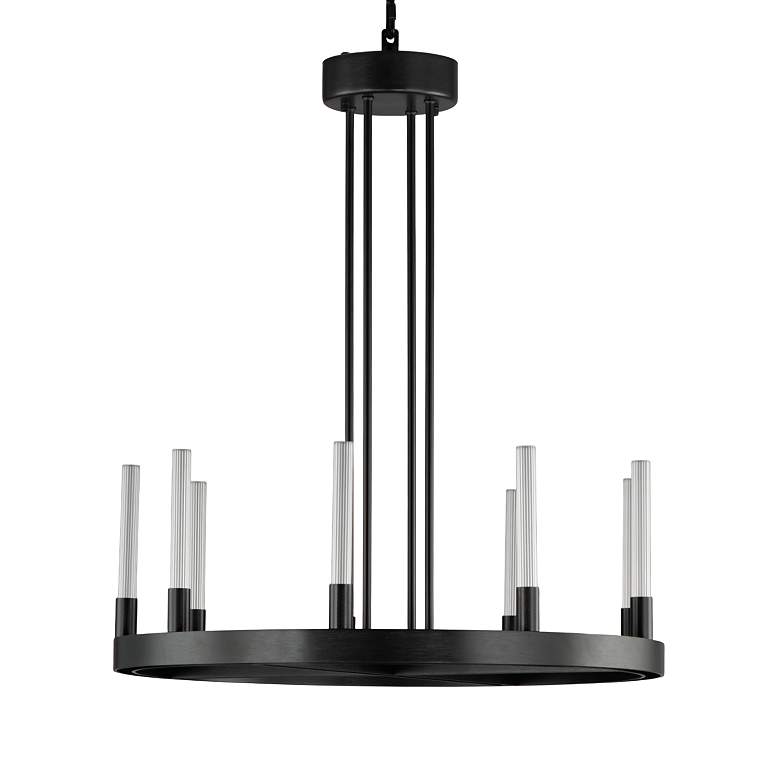 Image 3 Maxim Ovation 23 1/2"W Black 9-Light LED Wheel Chandelier more views