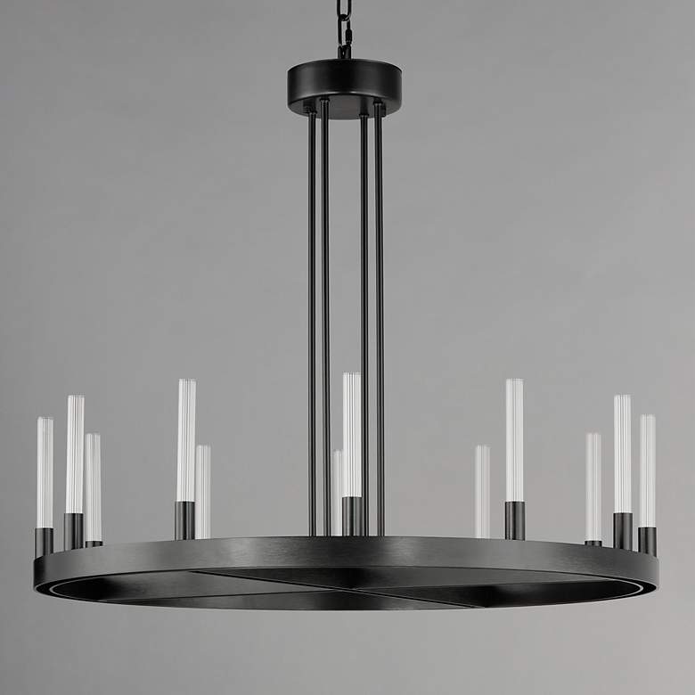 Image 2 Maxim Ovation 31 1/2" Wide Black 12-Light LED Wagon-Wheel Chandelier more views