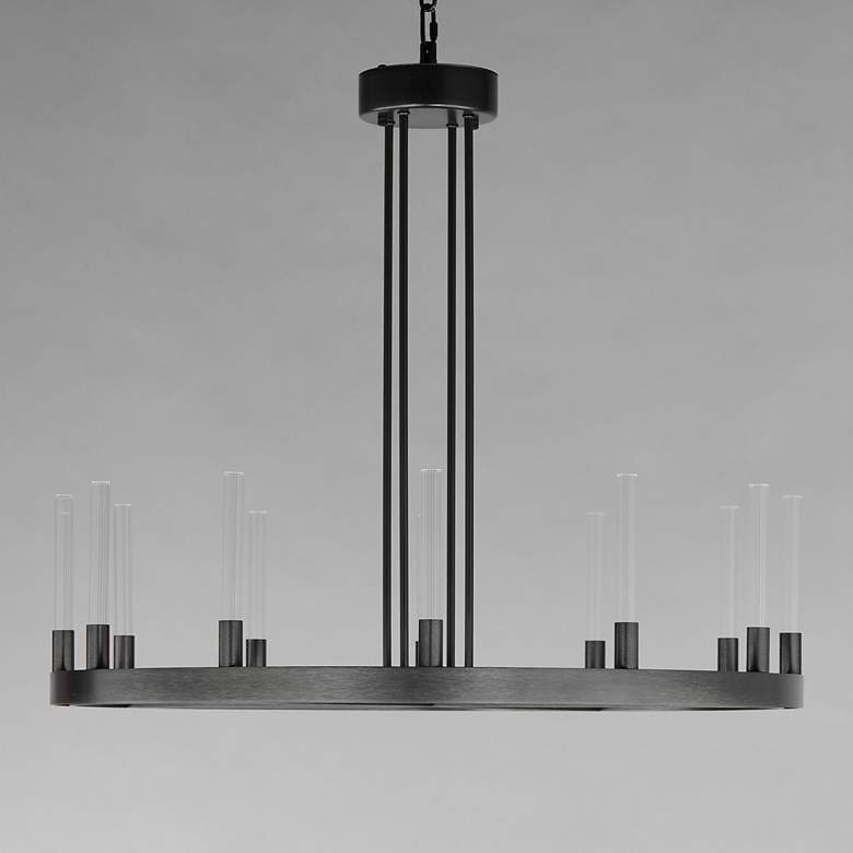 Image 3 Maxim Ovation 31 1/2" Wide Black 12-Light LED Wagon-Wheel Chandelier more views