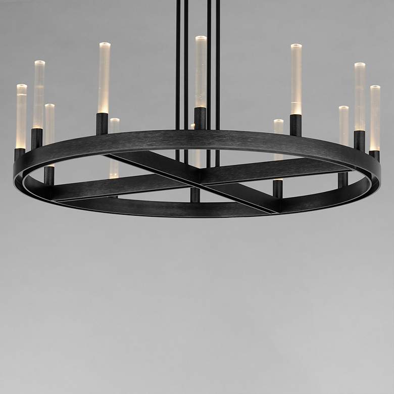 Image 4 Maxim Ovation 31 1/2" Wide Black 12-Light LED Wagon-Wheel Chandelier more views