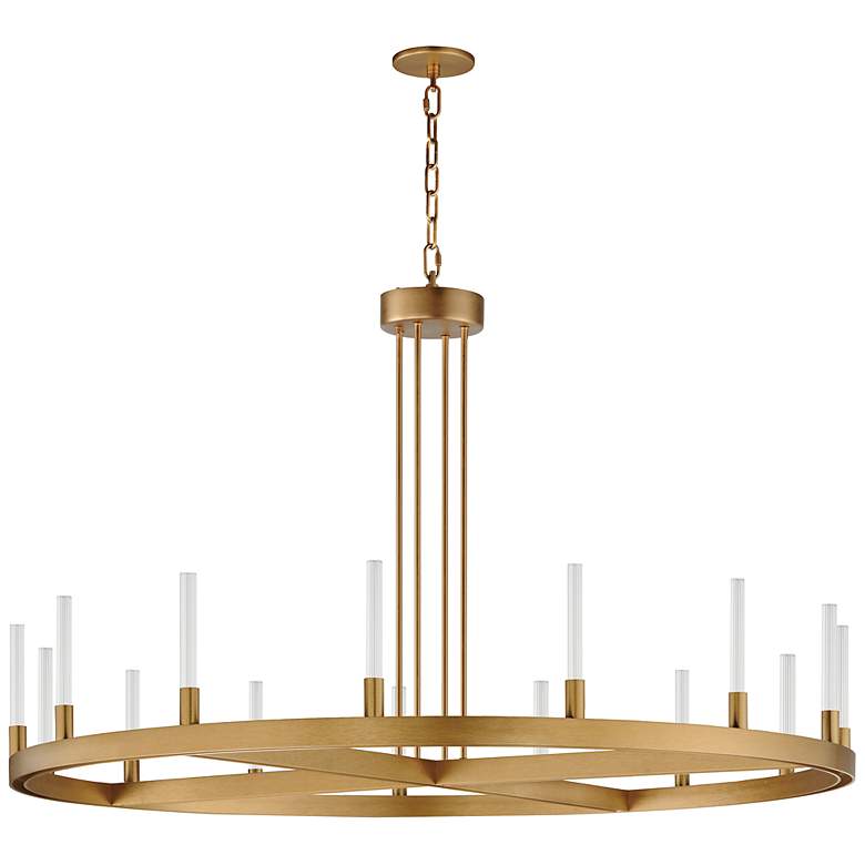 Image 2 Maxim Ovation 47" Wide Gold 15-Light LED Wagon Wheel Ring Chandelier