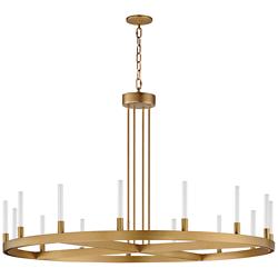 Maxim Ovation 47" Wide Gold 15-Light LED Wagon Wheel Ring Chandelier