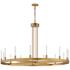 Maxim Ovation 47" Wide Gold 15-Light LED Wagon Wheel Ring Chandelier