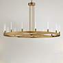 1_Maxim Ovation 47" Wide Gold 15-Light LED Wagon Wheel Ring Chandelier