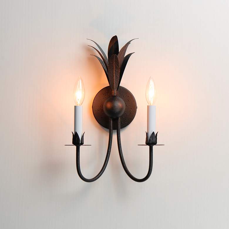 Image 1 Maxim Paloma 15 3/4" High Anthracite 2-Light Sconce