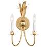1_Maxim Paloma 15 3/4" High Gold Leaf 2-Light Wall Sconce