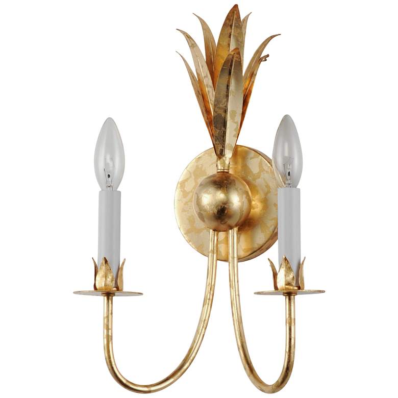 Image 4 Maxim Paloma 15 3/4" High Gold Leaf 2-Light Wall Sconce more views