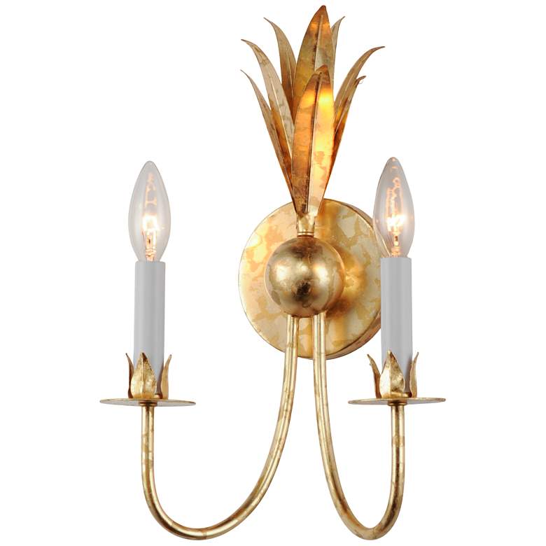 Image 5 Maxim Paloma 15 3/4" High Gold Leaf 2-Light Wall Sconce more views