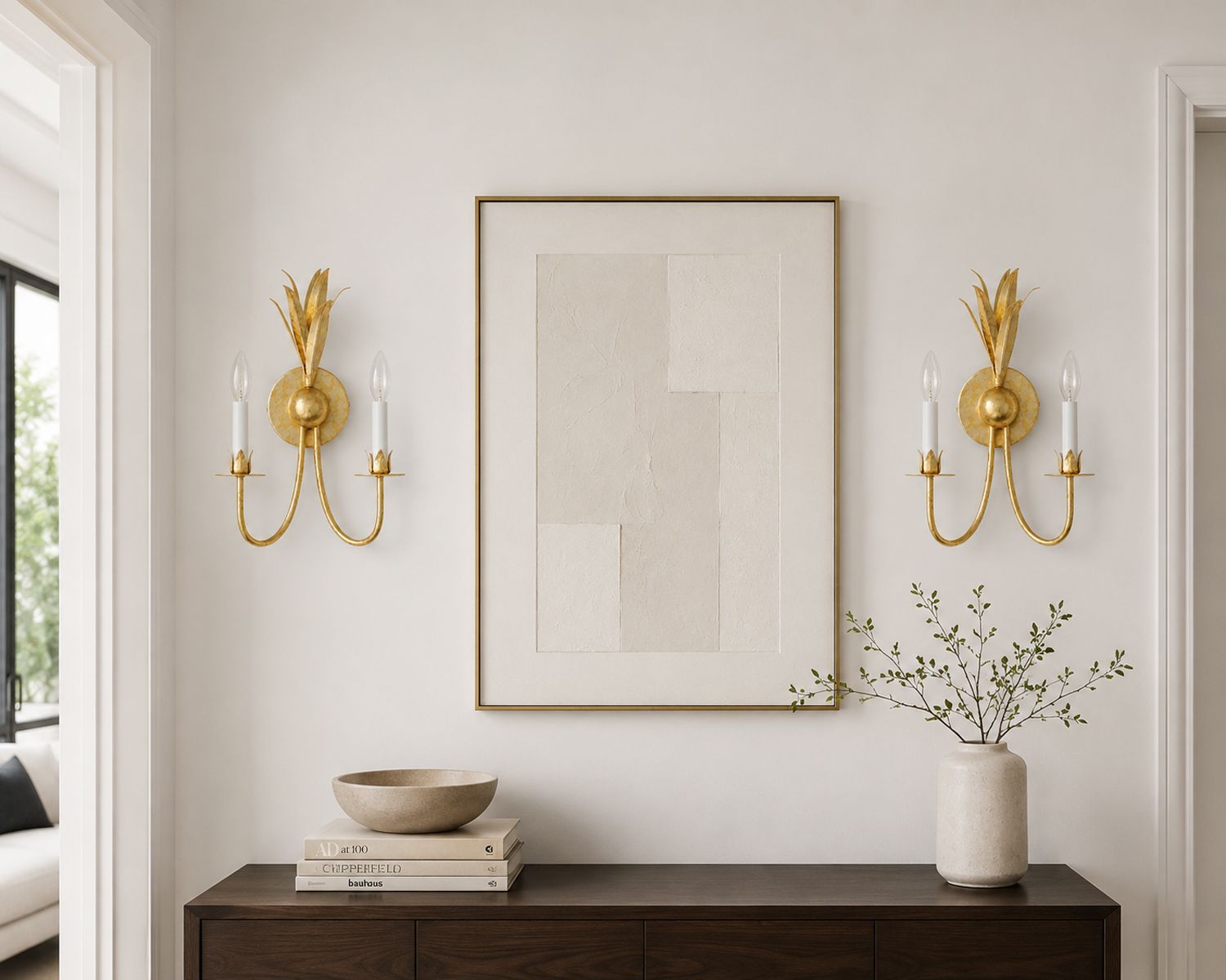 Maxim Paloma 15 3/4" High Gold Leaf 2-Light Wall Sconce