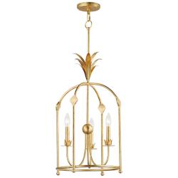 Maxim Paloma 15" Wide Gold Leaf 3-Light Pendant
