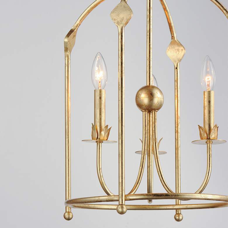 Image 4 Maxim Paloma 15" Wide Gold Leaf 3-Light Pendant more views