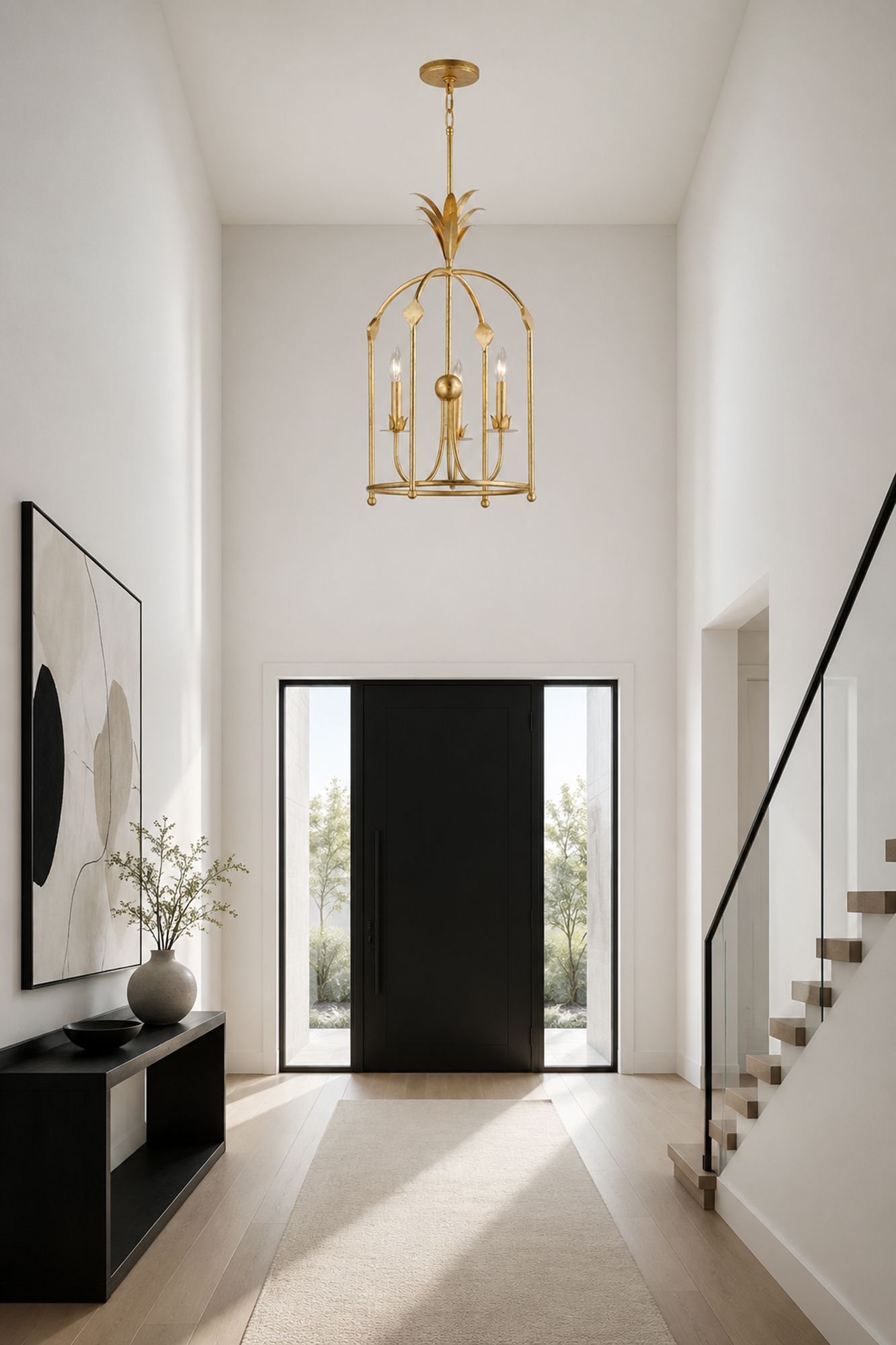 Image 6 Maxim Paloma 15" Wide Gold Leaf 3-Light Pendant more views