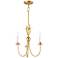 Maxim Paloma 16" Wide Gold Leaf 3-Light Chandelier