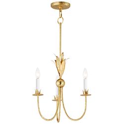 Maxim Paloma 16" Wide Gold Leaf 3-Light Chandelier