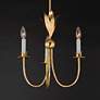 1_Maxim Paloma 16" Wide Gold Leaf 3-Light Chandelier