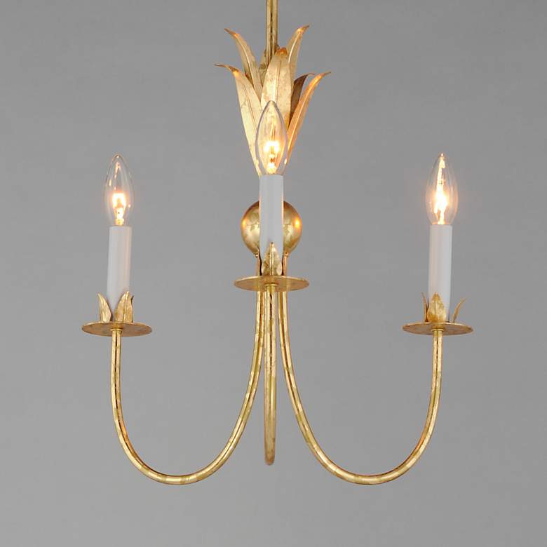 Image 5 Maxim Paloma 16" Wide Gold Leaf 3-Light Chandelier more views