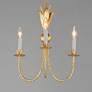 5_Maxim Paloma 16" Wide Gold Leaf 3-Light Chandelier more views
