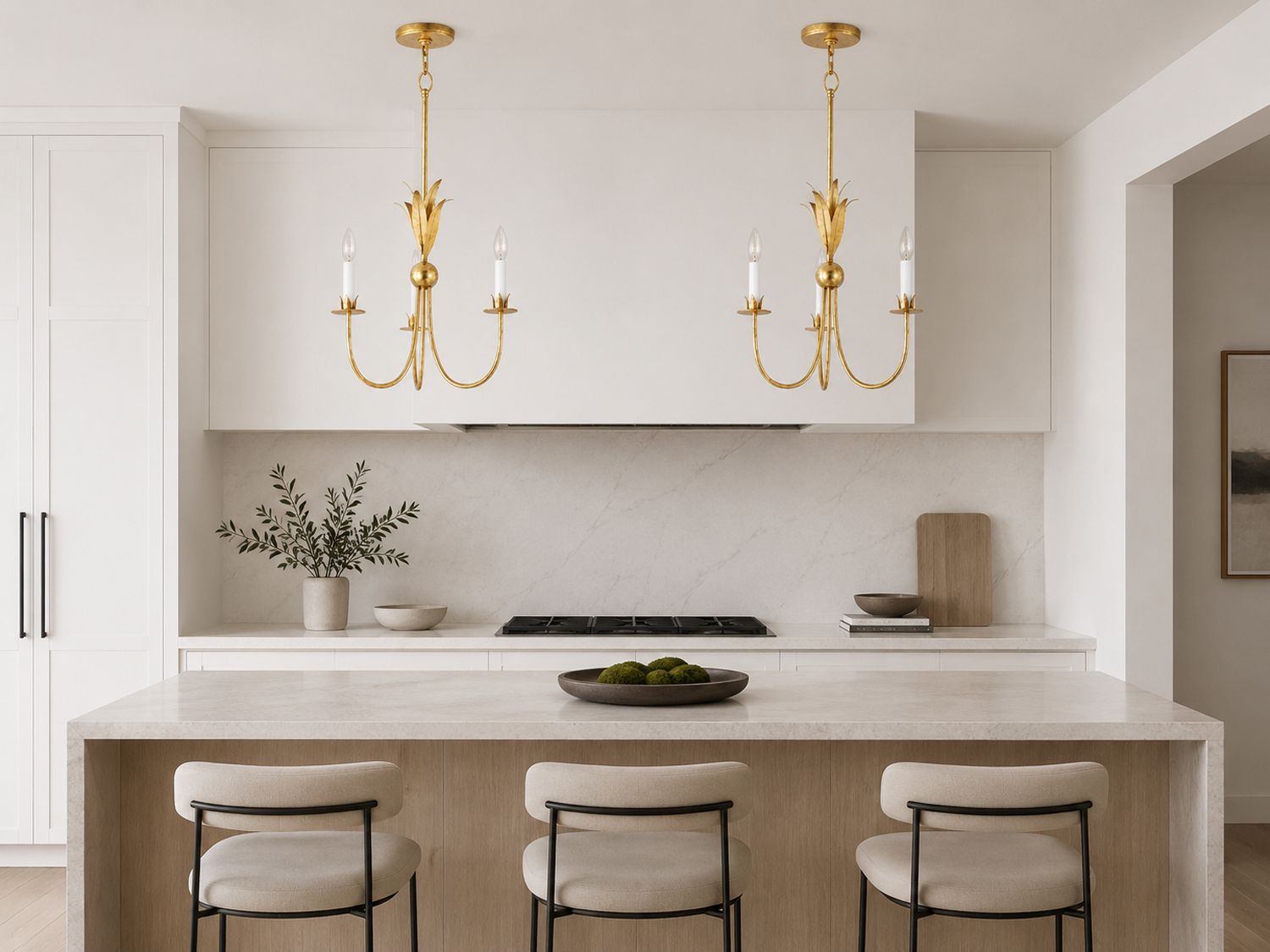 Maxim Paloma 16" Wide Gold Leaf 3-Light Chandelier