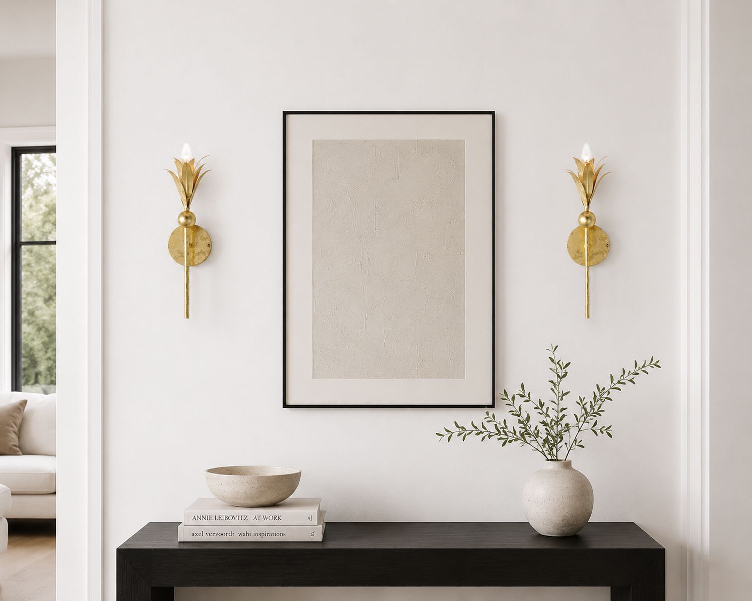 Image 6 Maxim Paloma 18 3/4" High Gold Leaf Wall Sconce more views