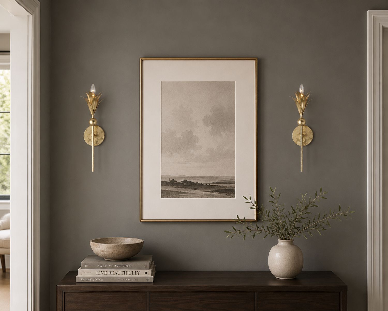 Image 7 Maxim Paloma 18 3/4" High Gold Leaf Wall Sconce more views