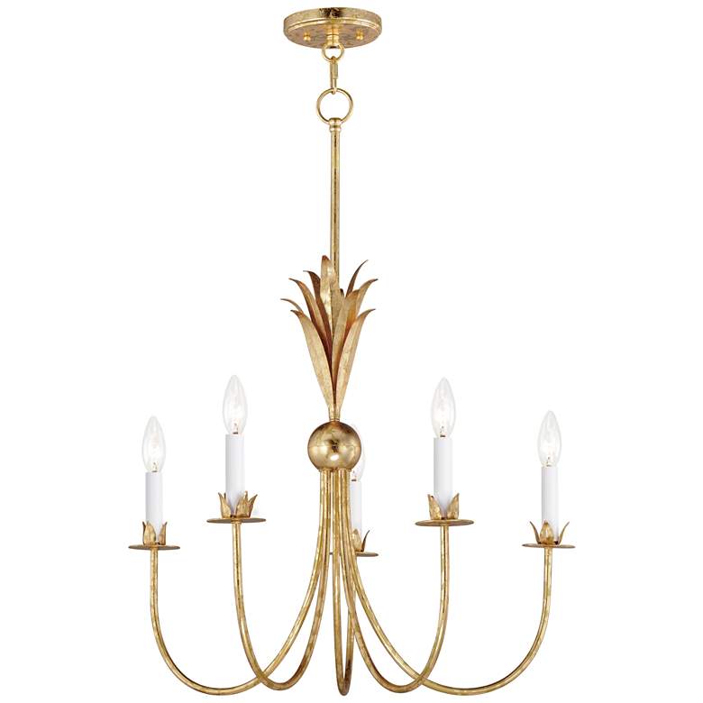 Image 1 Maxim Paloma 26 inch Wide 5-Light Traditional Candelabra Gold Chandelier