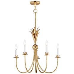 Maxim Paloma 26" Wide 5-Light Traditional Candelabra Gold Chandelier