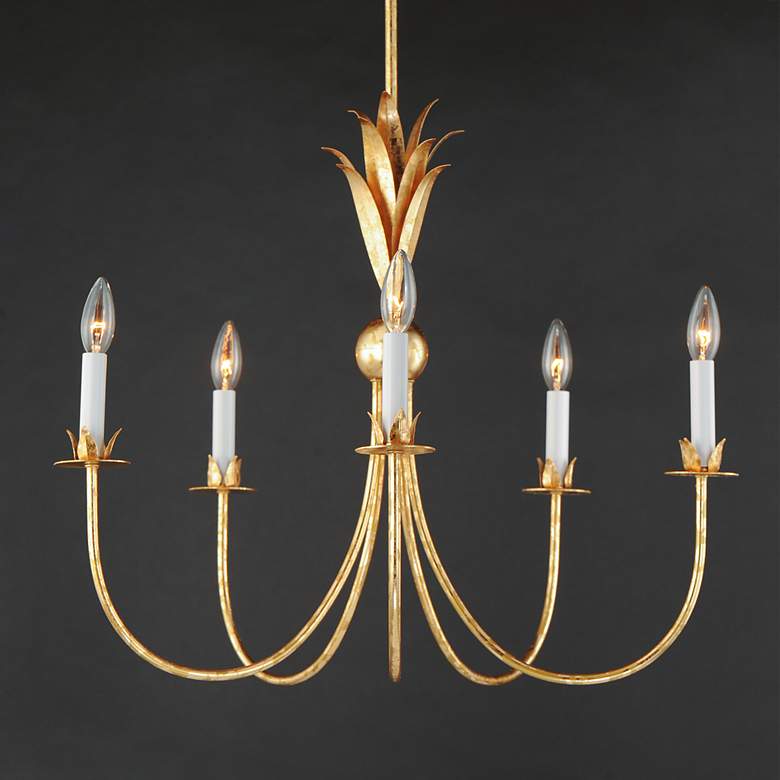 Image 2 Maxim Paloma 26" Wide 5-Light Traditional Candelabra Gold Chandelier