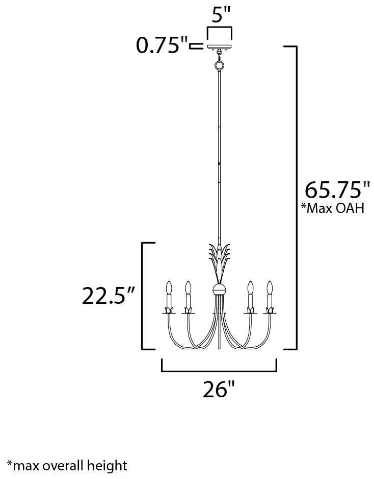 Maxim Paloma 26" Wide 5-Light Traditional Candelabra Gold Chandelier in scene