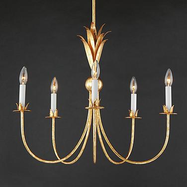 Maxim Paloma 26" Wide 5-Light Traditional Candelabra Gold Chandelier