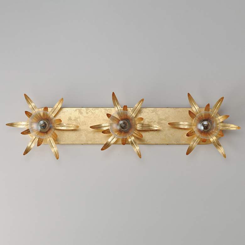 Image 2 Maxim Paloma 31 3/4" Wide Gold Leaf 3-Light Bath Light more views