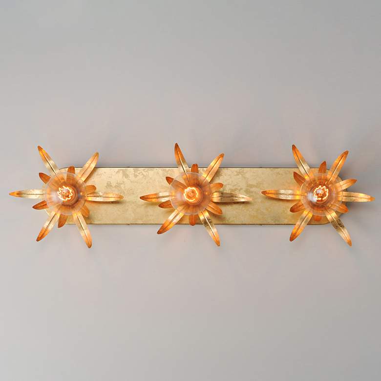 Image 3 Maxim Paloma 31 3/4" Wide Gold Leaf 3-Light Bath Light more views