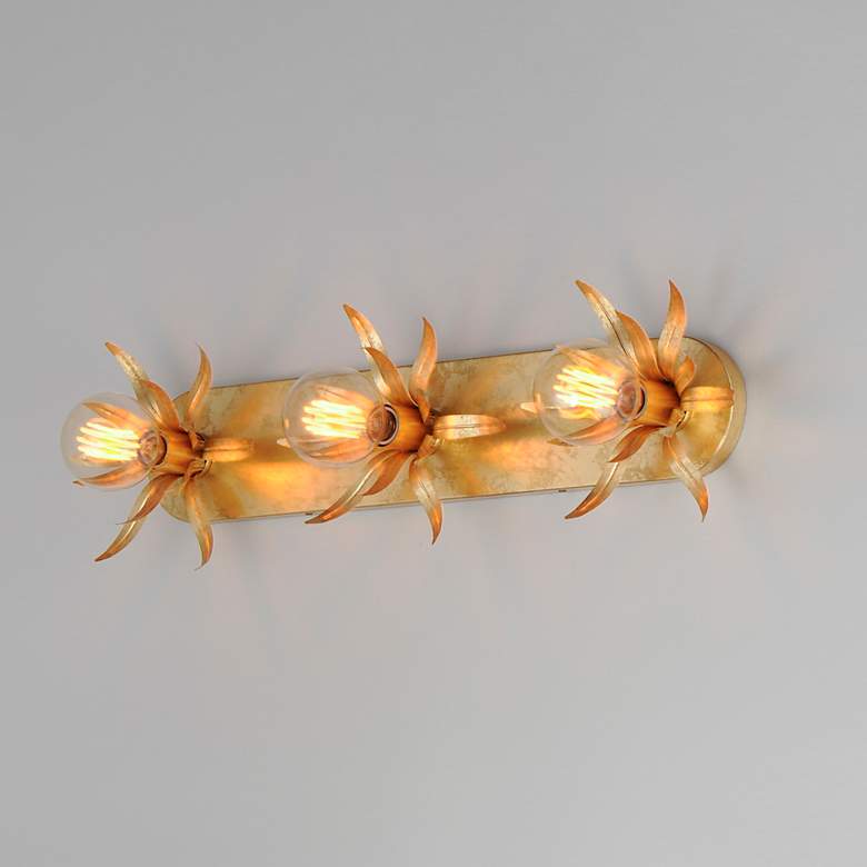 Image 4 Maxim Paloma 31 3/4" Wide Gold Leaf 3-Light Bath Light more views