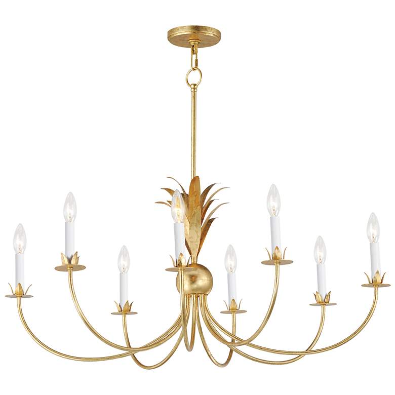 Image 2 Maxim Paloma 36" Wide 8-Light Gold Leaf Candelabra Chandelier