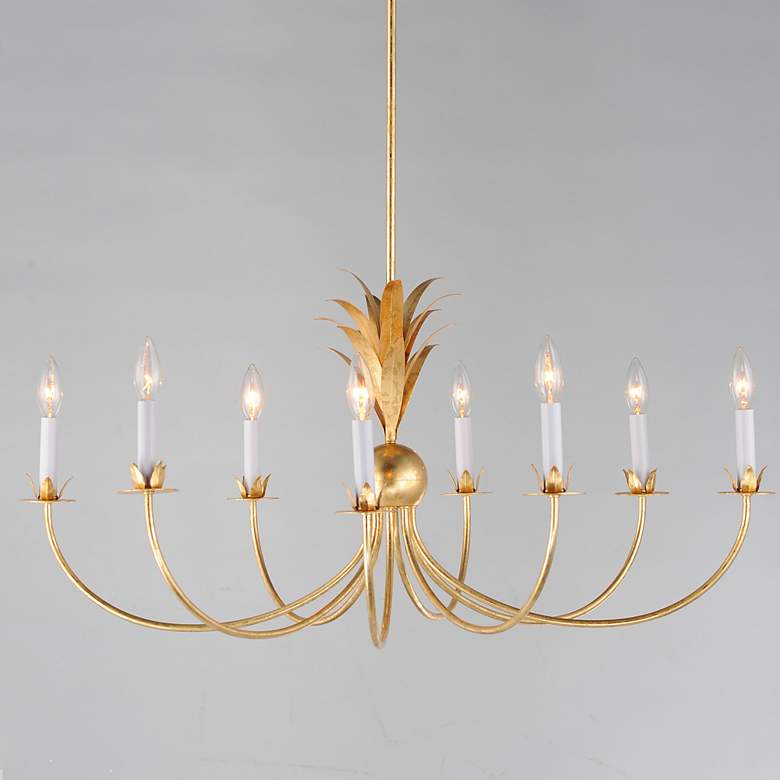 Image 1 Maxim Paloma 36" Wide 8-Light Gold Leaf Candelabra Chandelier