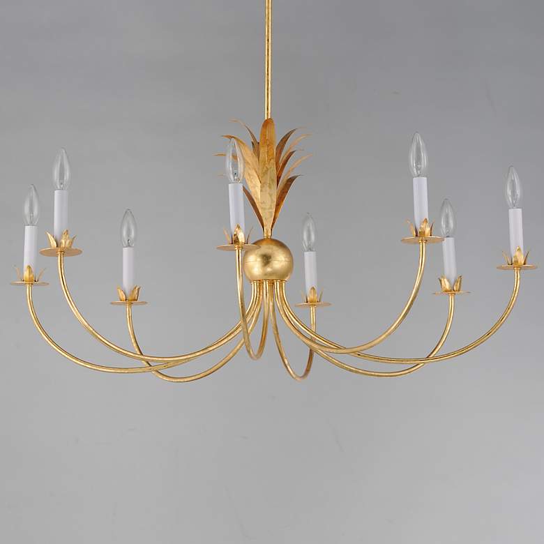 Image 4 Maxim Paloma 36" Wide 8-Light Gold Leaf Candelabra Chandelier more views