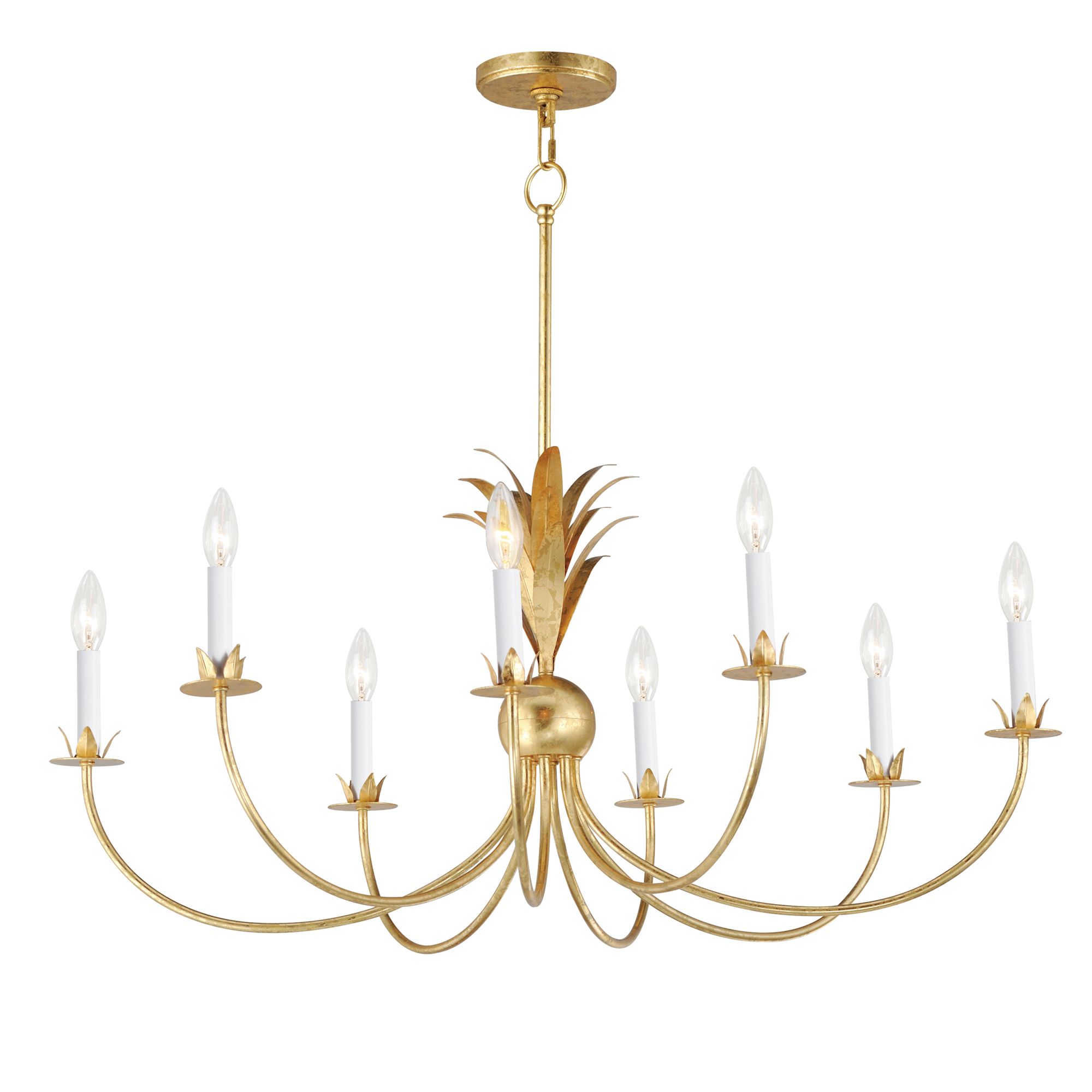 Maxim Paloma 36" Wide 8-Light Gold Leaf Candelabra Chandelier