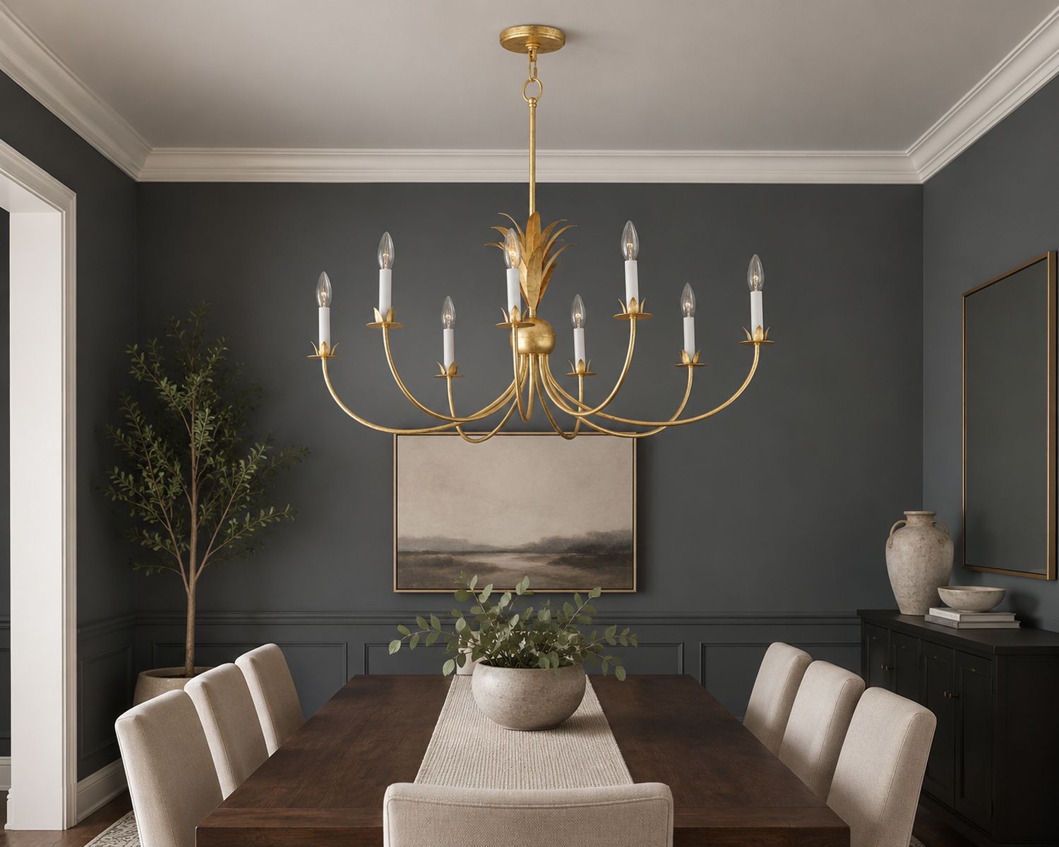 Maxim Paloma 36" Wide 8-Light Gold Leaf Candelabra Chandelier