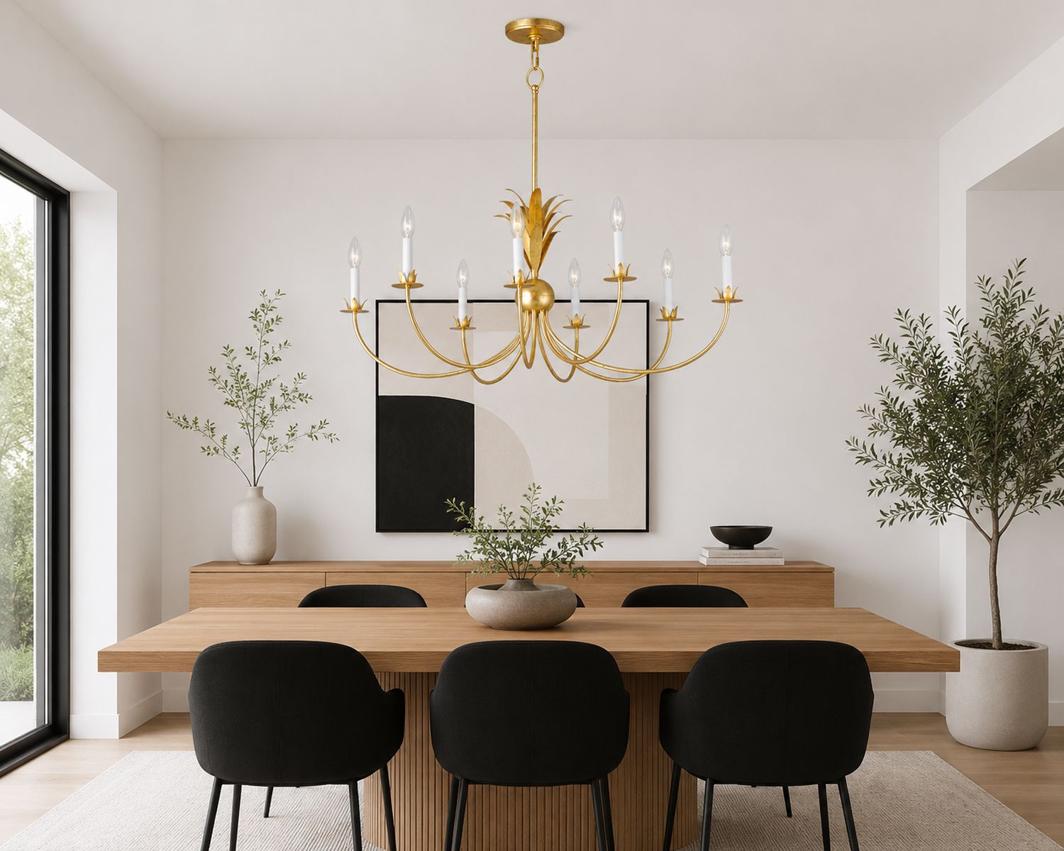 Maxim Paloma 36" Wide 8-Light Gold Leaf Candelabra Chandelier