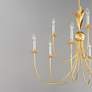 3_Maxim Paloma 36" Wide Gold Leaf 9-Light Candelabra Chandelier more views