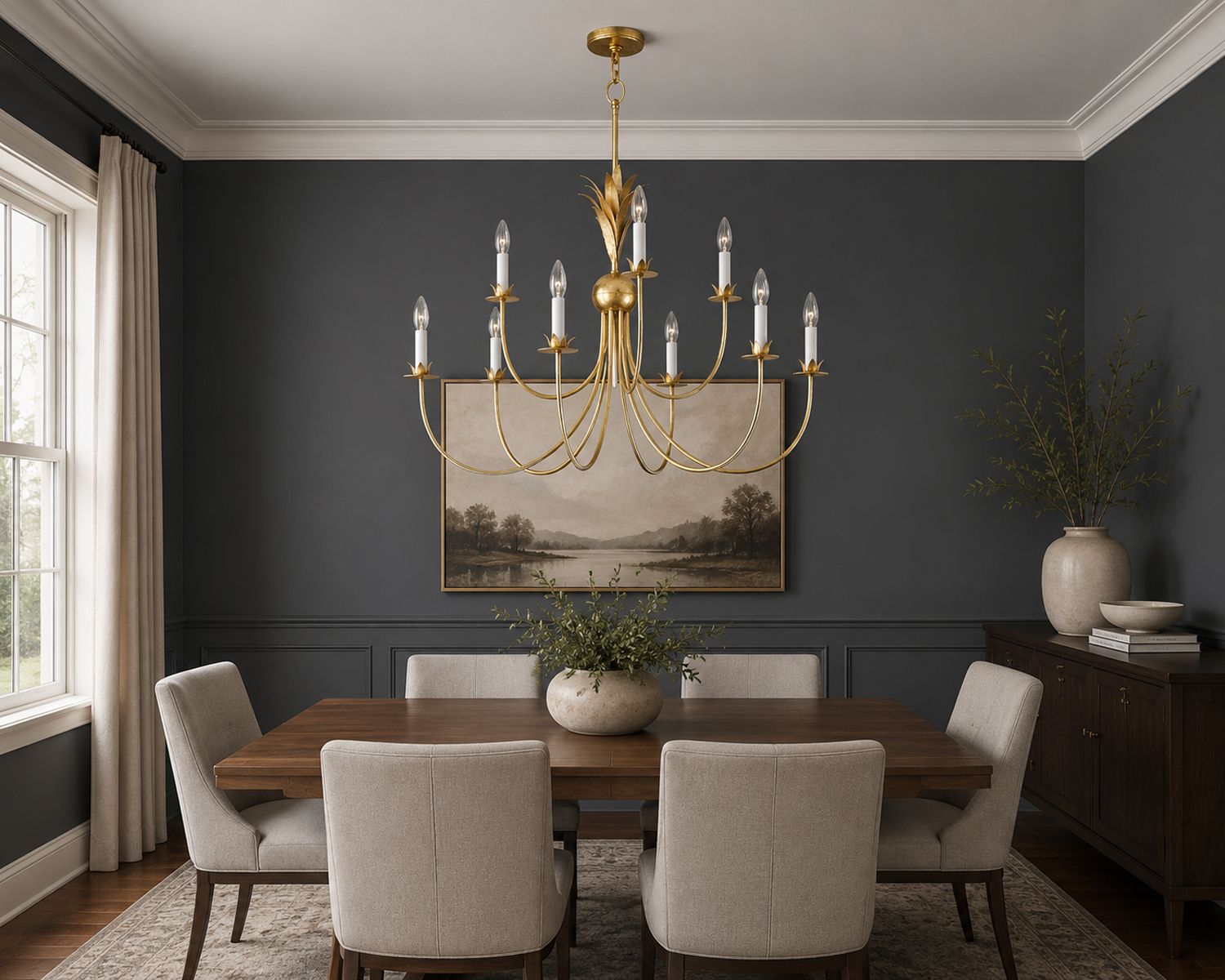 Maxim Paloma 36" Wide Gold Leaf 9-Light Candelabra Chandelier