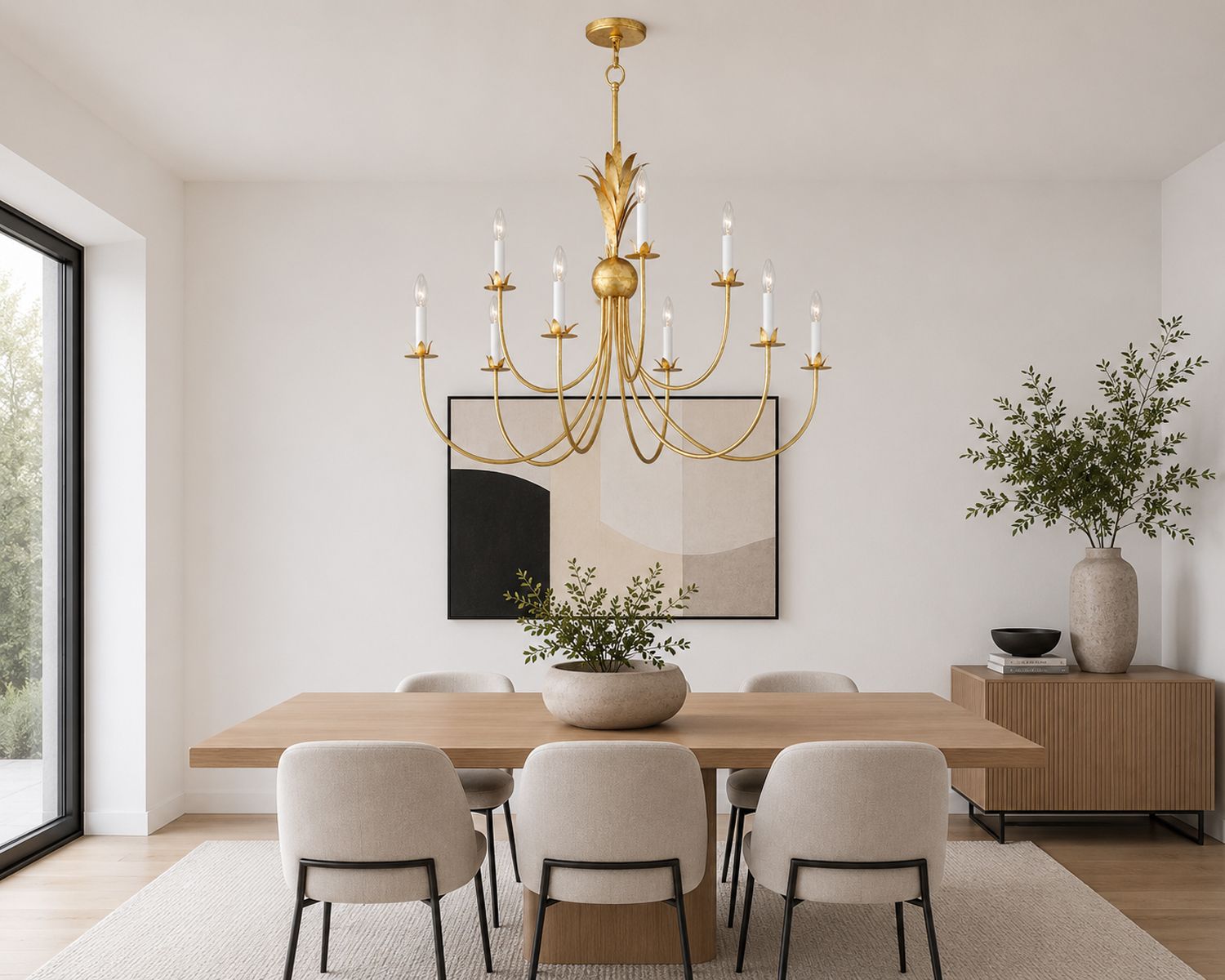 Maxim Paloma 36" Wide Gold Leaf 9-Light Candelabra Chandelier