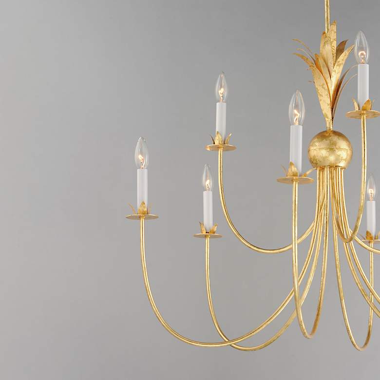 Image 3 Maxim Paloma 36" Wide Gold Leaf 9-Light Chandelier more views