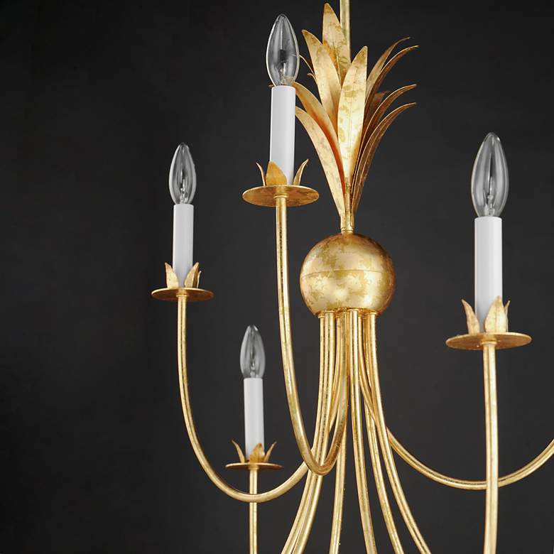 Image 5 Maxim Paloma 36" Wide Gold Leaf 9-Light Chandelier more views
