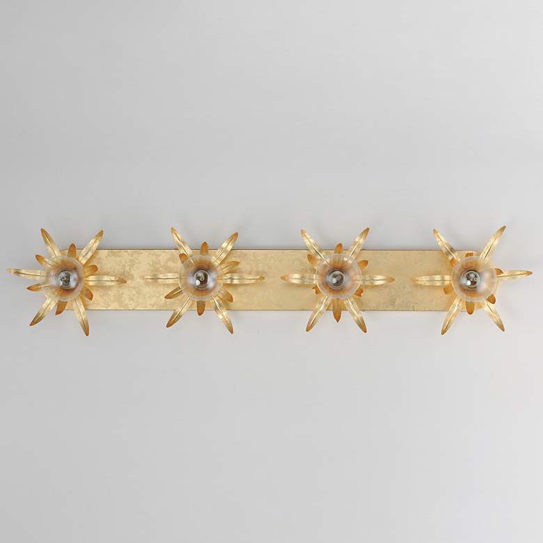Image 2 Maxim Paloma 43" Wide Gold Leaf 4-Light Sconce more views