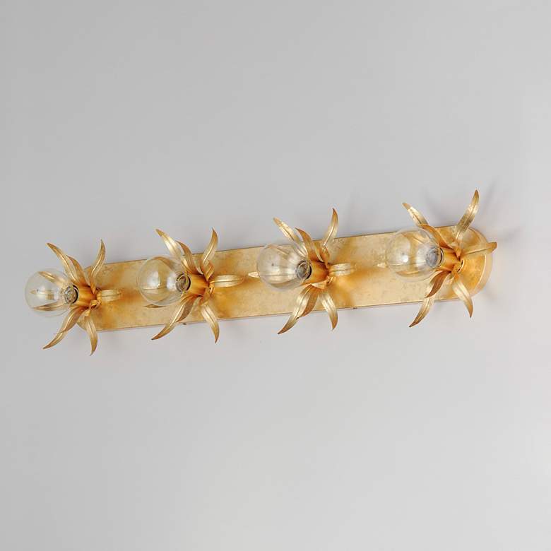 Image 4 Maxim Paloma 43" Wide Gold Leaf 4-Light Sconce more views